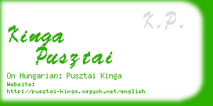 kinga pusztai business card